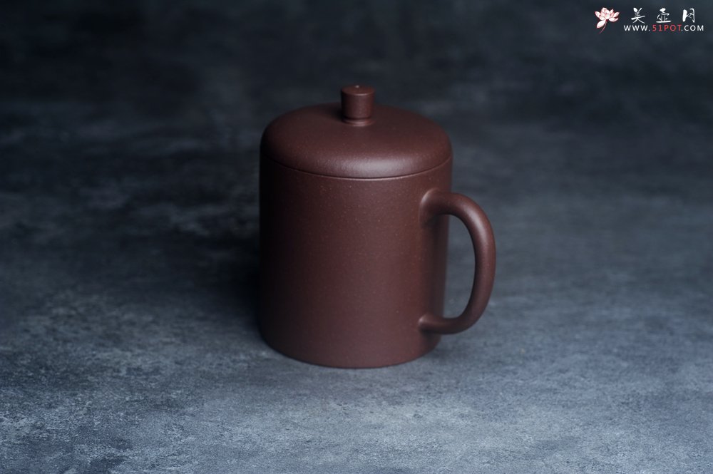紫砂壶图片：优质紫泥 厚实朴玉杯 特惠紫砂盖杯 - 宜兴紫砂壶网