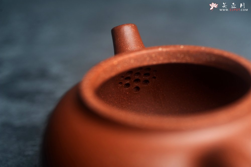 紫砂壶图片：潜力股王老师 美壶特惠 全手工红降坡小品玉帽水平壶 大口实用 特文气 - 宜兴紫砂壶网