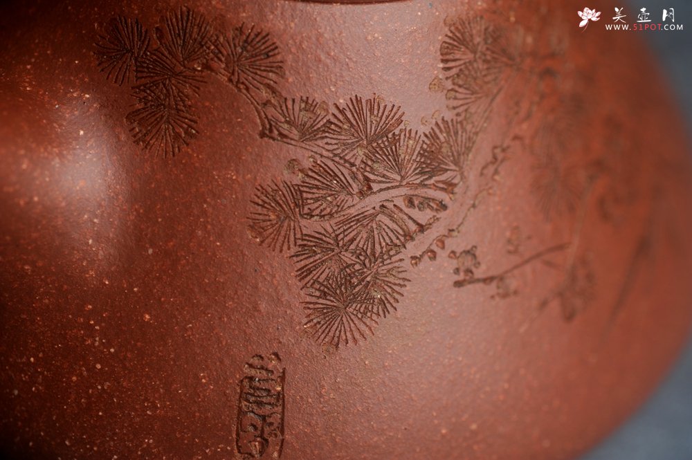 紫砂壶图片：潜力股周小培全手工降坡泥子冶石瓢 范小君徒杨志超装饰岁寒三友 特文气 - 宜兴紫砂壶网