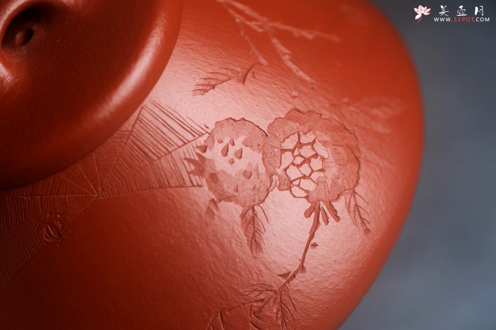 紫砂壶图片：精品老朱泥子冶石瓢 文气装饰 期待与您结缘 - 宜兴紫砂壶网