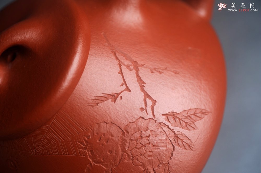 紫砂壶图片：精品老朱泥子冶石瓢 文气装饰 期待与您结缘 - 宜兴紫砂壶网