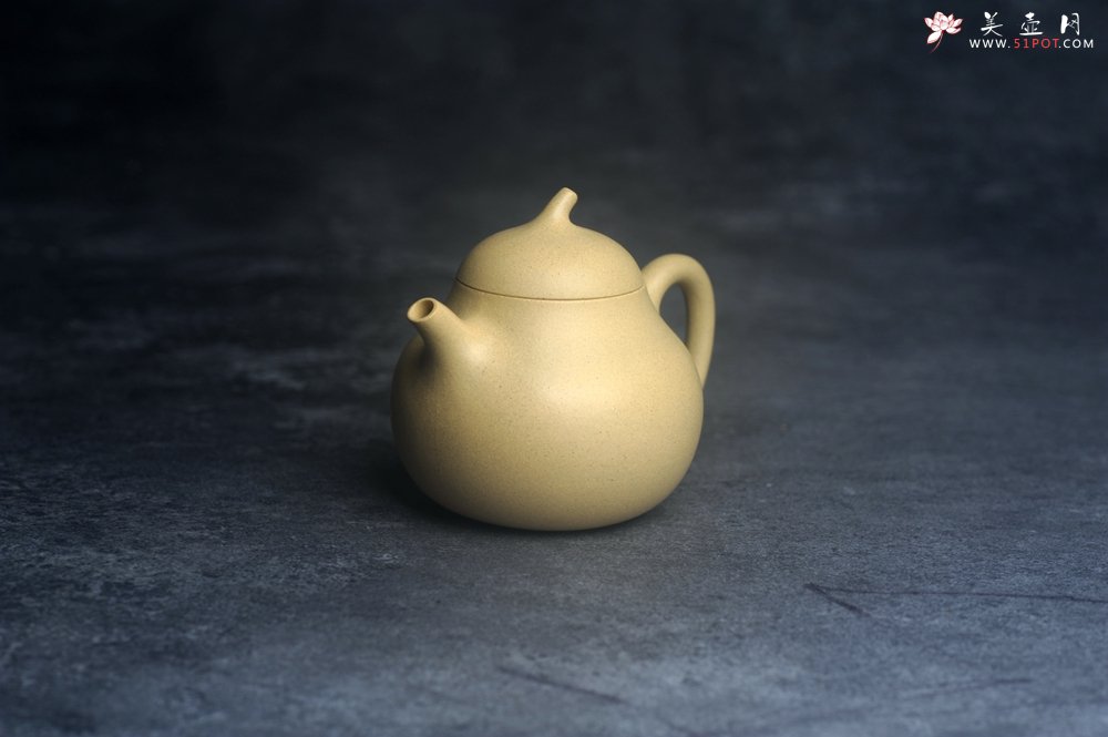 紫砂壶图片：美壶特惠 精致本山绿泥茄瓜壶 茶人醉爱 - 宜兴紫砂壶网