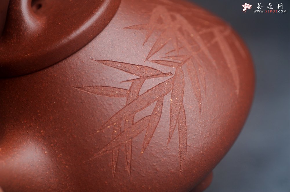 紫砂壶图片：美壶福利特惠 精致特好降坡泥子冶石瓢 刻竹 特文气 - 宜兴紫砂壶网