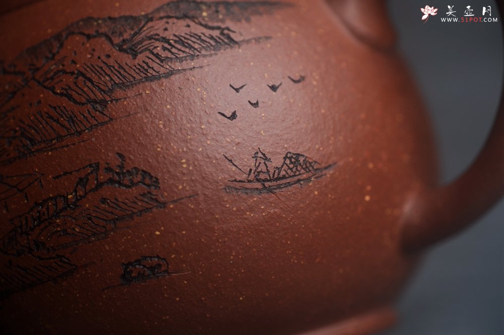 紫砂壶图片：美壶特惠 精致特好降坡泥桥钮巨轮壶 茶人醉爱 - 宜兴紫砂壶网