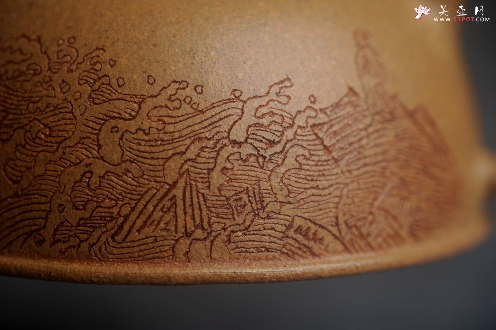 紫砂壶图片：美壶特惠 特好五彩段泥小美壶 装饰文雅 海纳百川 - 宜兴紫砂壶网