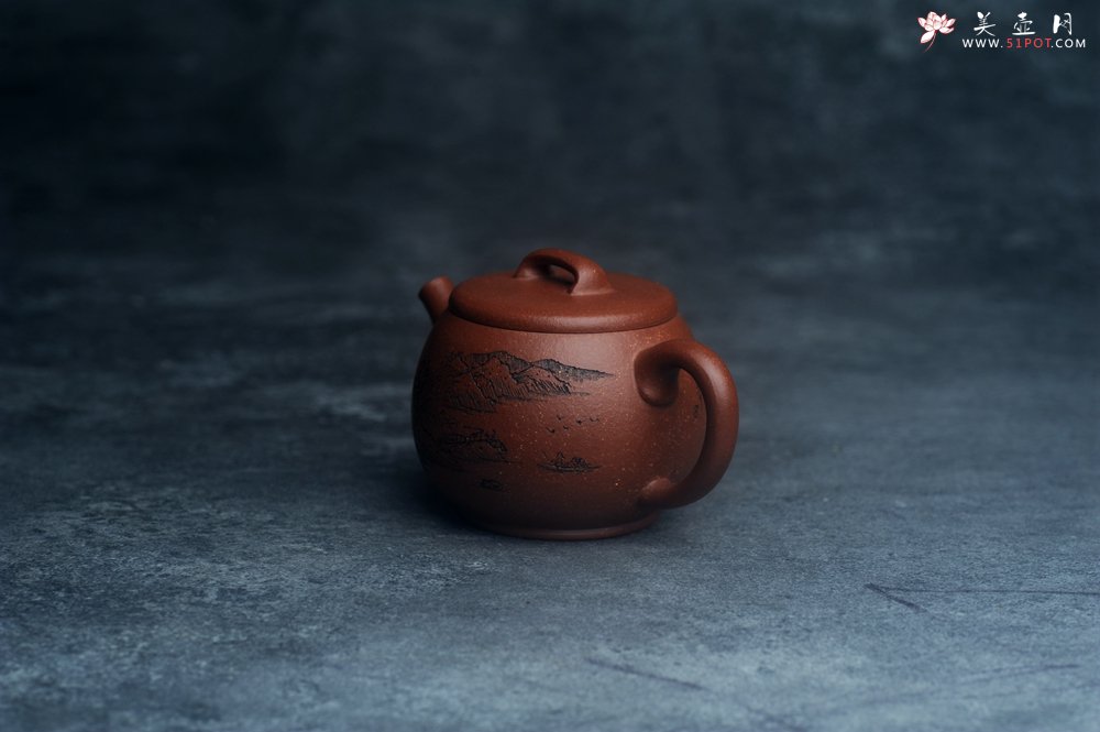 紫砂壶图片：美壶特惠 精致特好降坡泥桥钮巨轮壶 茶人醉爱 - 宜兴紫砂壶网