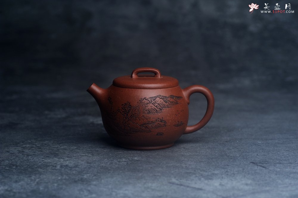 紫砂壶图片：美壶特惠 精致特好降坡泥桥钮巨轮壶 茶人醉爱 - 宜兴紫砂壶网