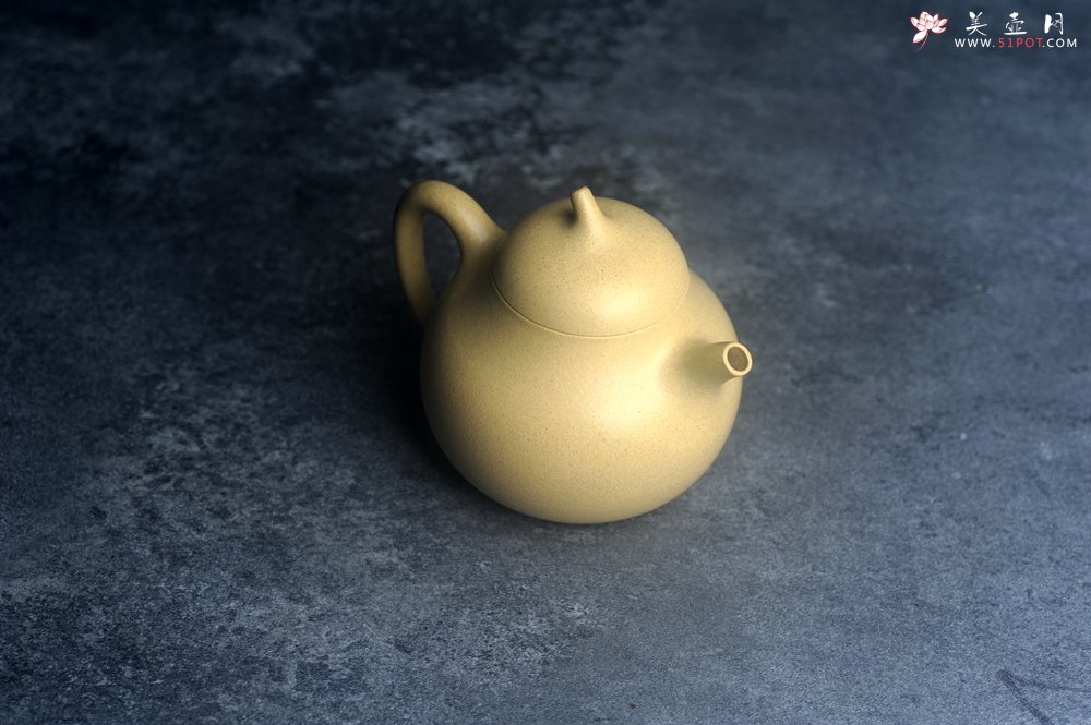 紫砂壶图片：美壶特惠 精致本山绿泥茄瓜壶 茶人醉爱 - 宜兴紫砂壶网