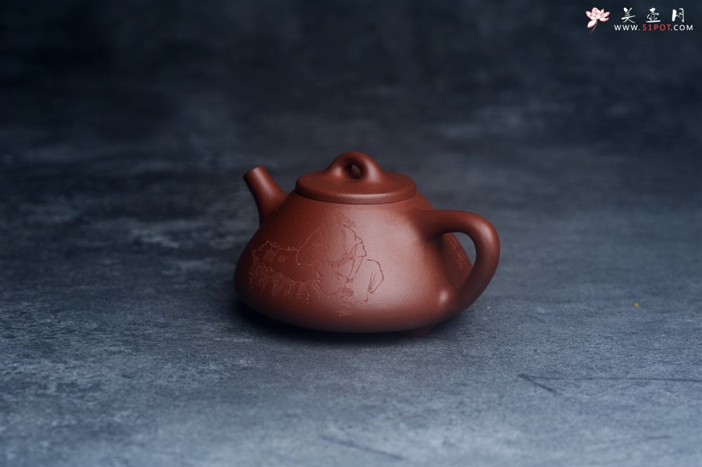 紫砂壶图片：特好底曹青 全手工小子冶石瓢 品一壶香茗做半日神仙 装饰特文气 期待与亲结缘 - 宜兴紫砂壶网