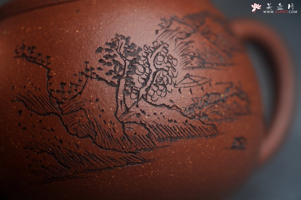 紫砂壶图片：美壶特惠 精致特好降坡泥桥钮巨轮壶 茶人醉爱 - 宜兴紫砂壶网