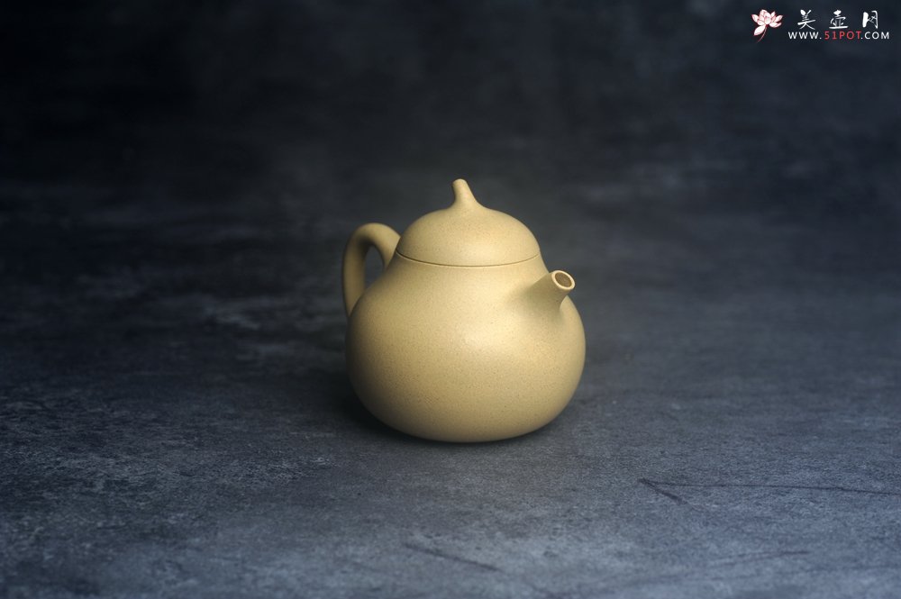 紫砂壶图片：美壶特惠 精致本山绿泥茄瓜壶 茶人醉爱 - 宜兴紫砂壶网