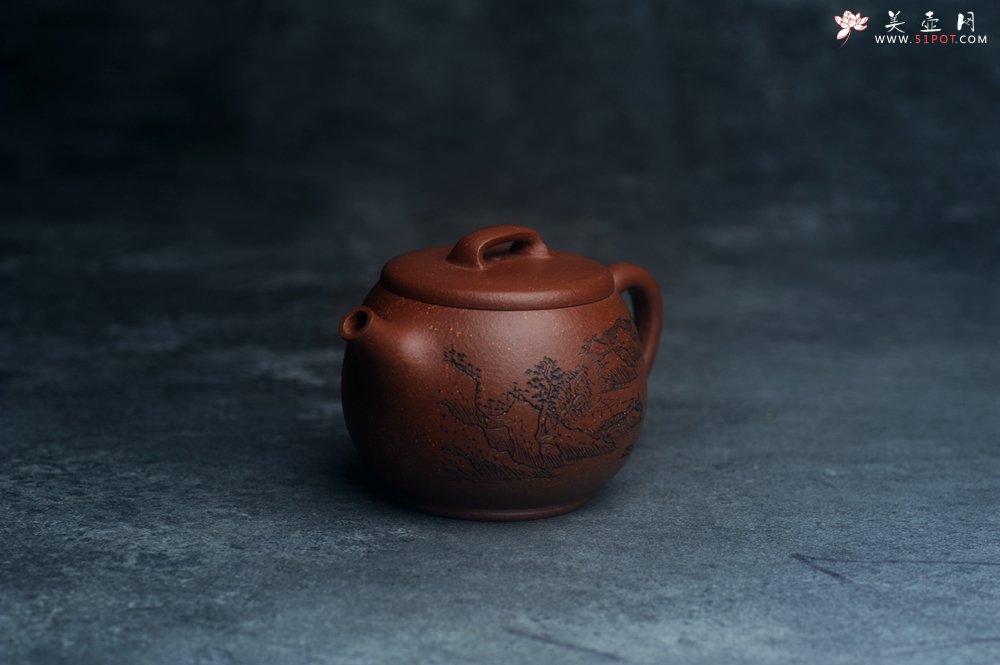 紫砂壶图片：美壶特惠 精致特好降坡泥桥钮巨轮壶 茶人醉爱 - 宜兴紫砂壶网