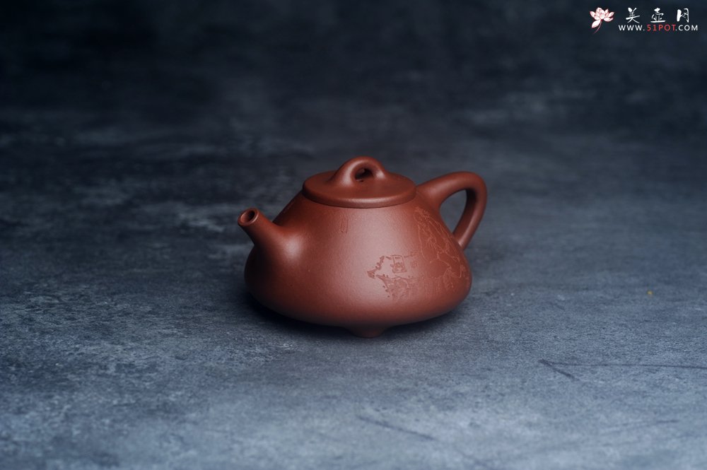 紫砂壶图片：特好底曹青 全手工小子冶石瓢 品一壶香茗做半日神仙 装饰特文气 期待与亲结缘 - 宜兴紫砂壶网