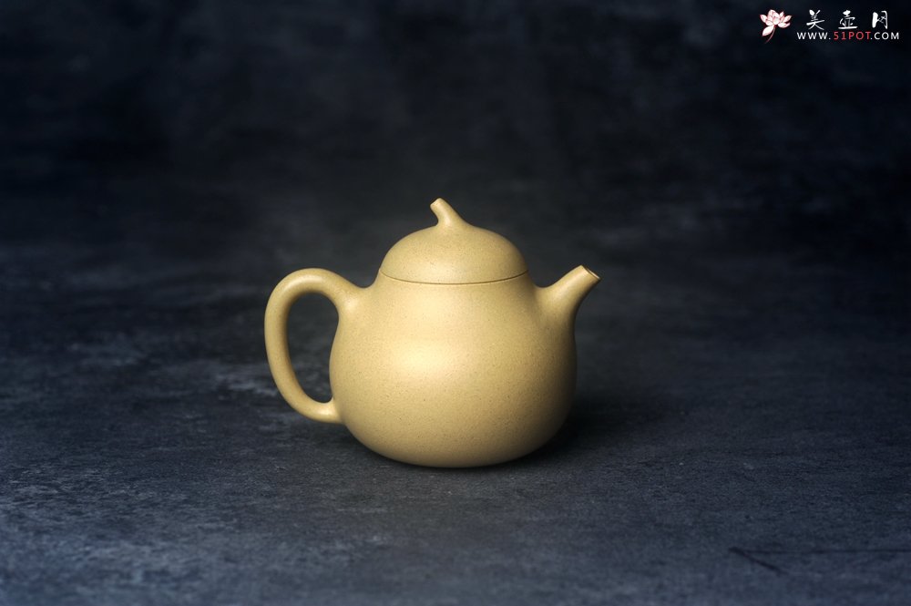 紫砂壶图片：美壶特惠 精致本山绿泥茄瓜壶 茶人醉爱 - 宜兴紫砂壶网