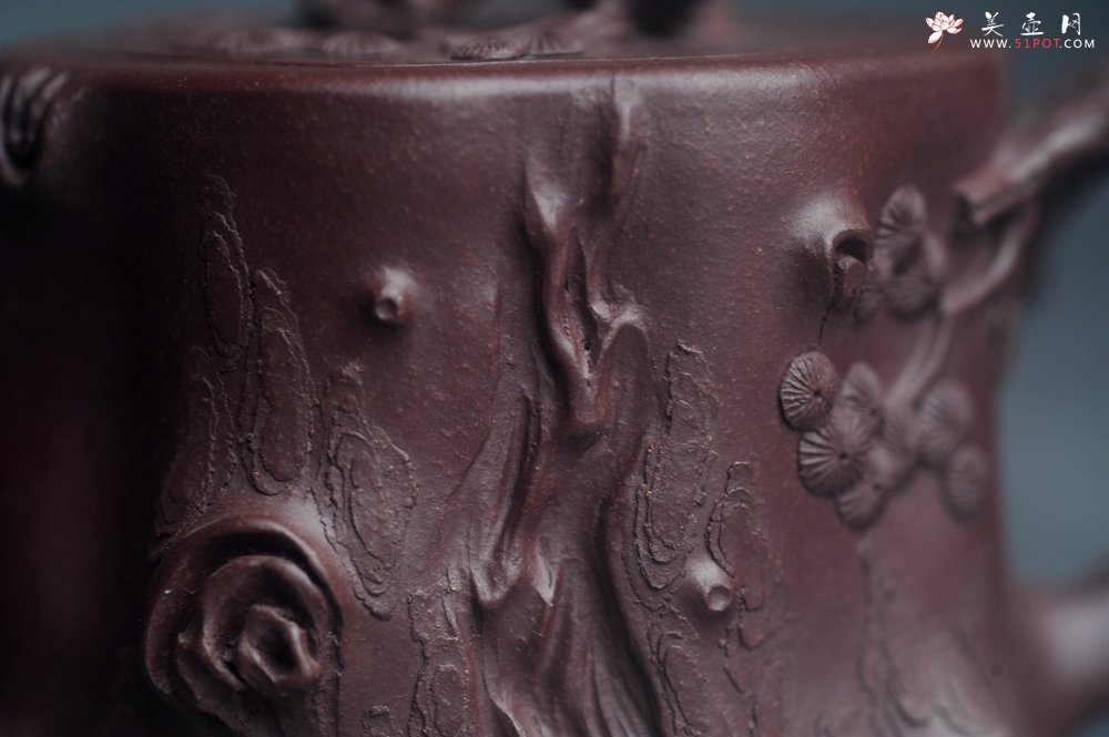 紫砂壶图片：实力演绎全手工重器松桩套组 一壶（280cc）二杯（130cc）一公道杯（188cc） - 宜兴紫砂壶网