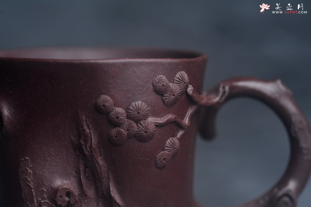 紫砂壶图片：实力演绎全手工重器松桩套组 一壶（280cc）二杯（130cc）一公道杯（188cc） - 宜兴紫砂壶网