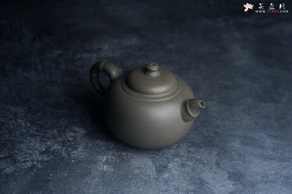 紫砂壶图片：美壶特惠 精品老青段泥福竹紫砂壶 茶人醉爱 - 宜兴紫砂壶网