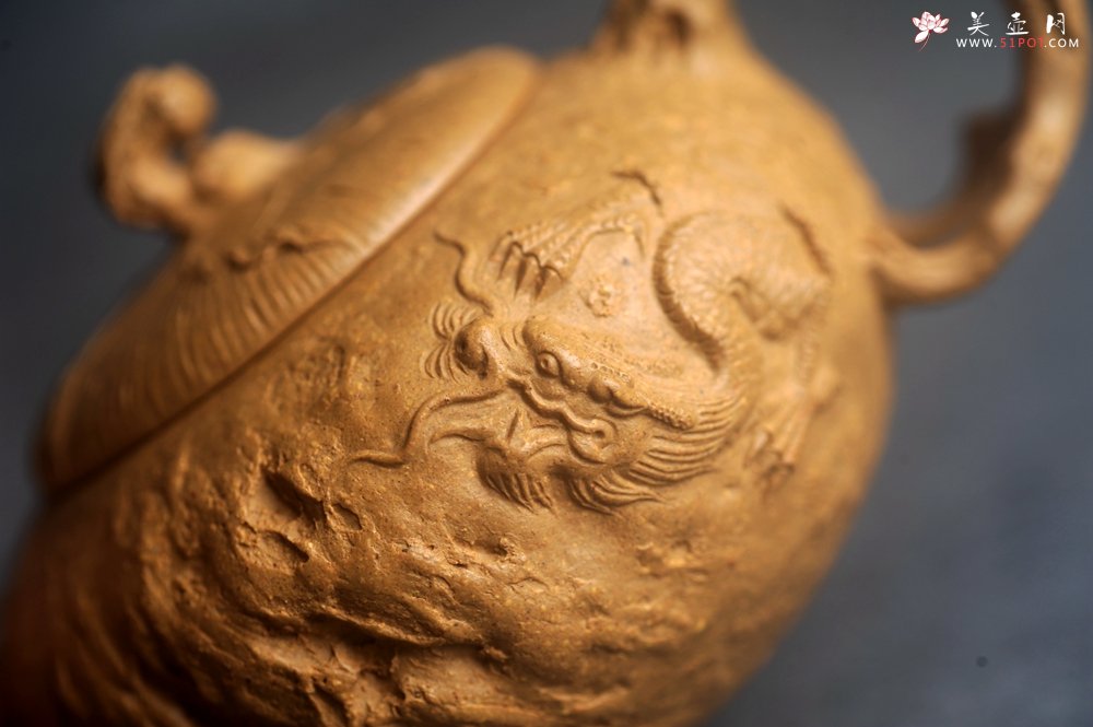 紫砂壶图片：美壶特惠精品特好全手工老段泥游龙供春紫砂壶 - 宜兴紫砂壶网