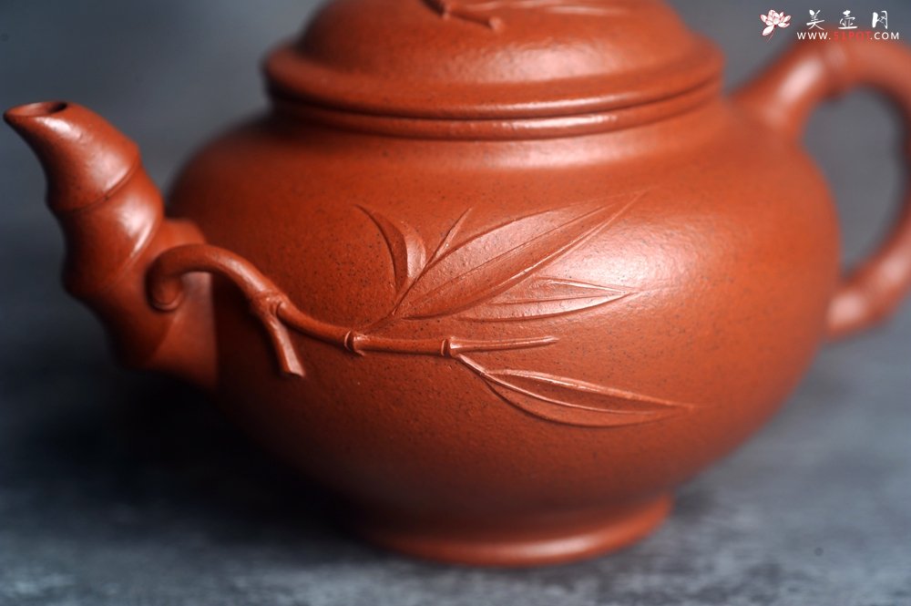 紫砂壶图片：美壶特惠 特好老朱泥竹报春壶 茶人醉爱 - 宜兴紫砂壶网