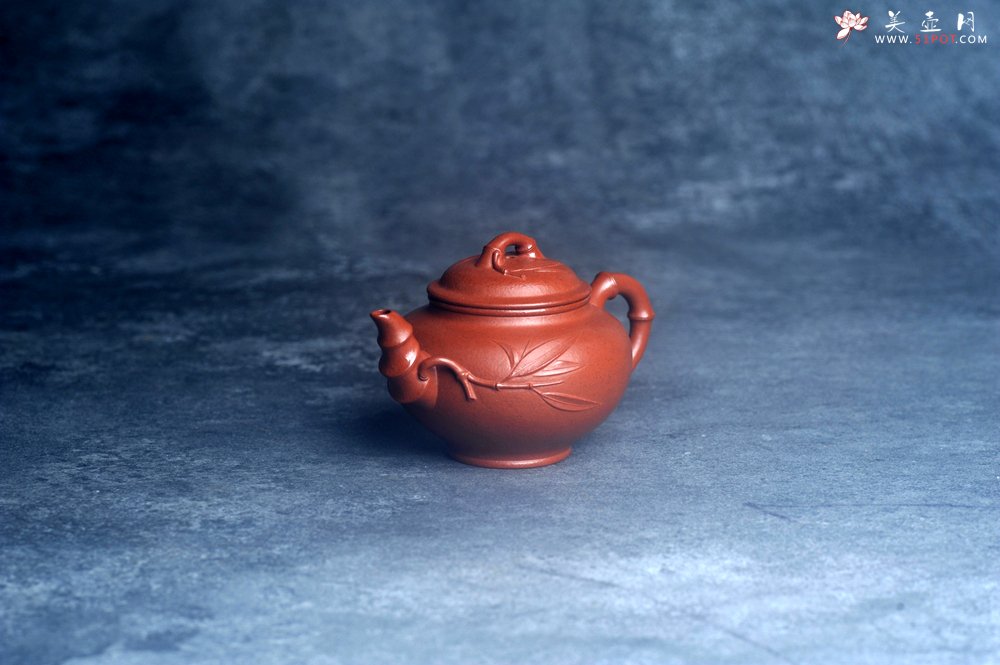 紫砂壶图片：美壶特惠 特好老朱泥竹报春壶 茶人醉爱 - 宜兴紫砂壶网