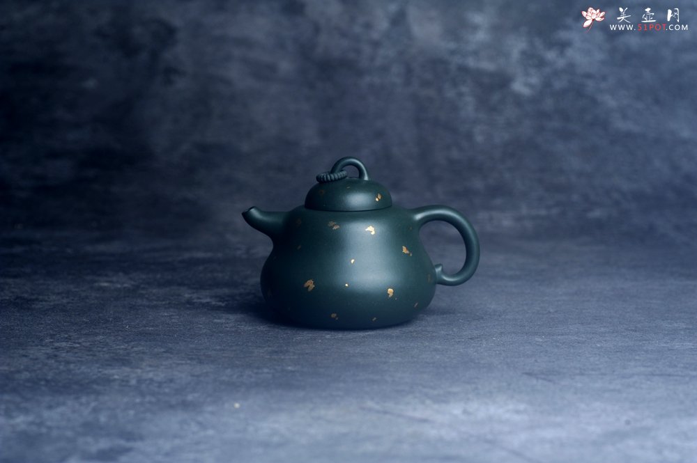 紫砂壶图片：美壶特惠 特好墨绿泥福禄葫芦壶 茶人醉爱 - 宜兴紫砂壶网
