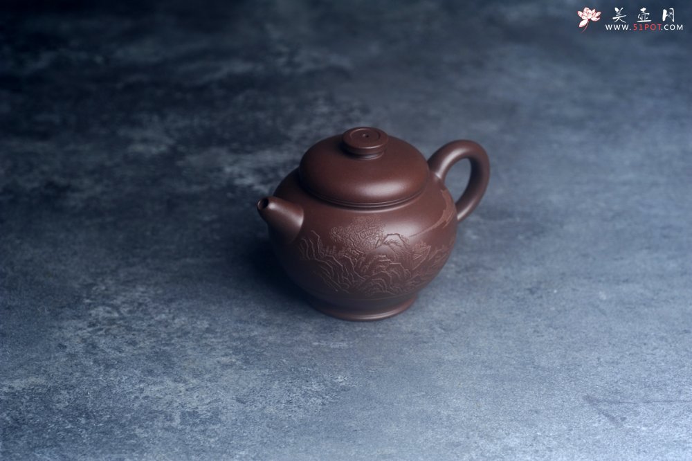 紫砂壶图片：美壶特惠 特好老紫泥山水佳音巨轮壶 茶人醉爱 - 宜兴紫砂壶网