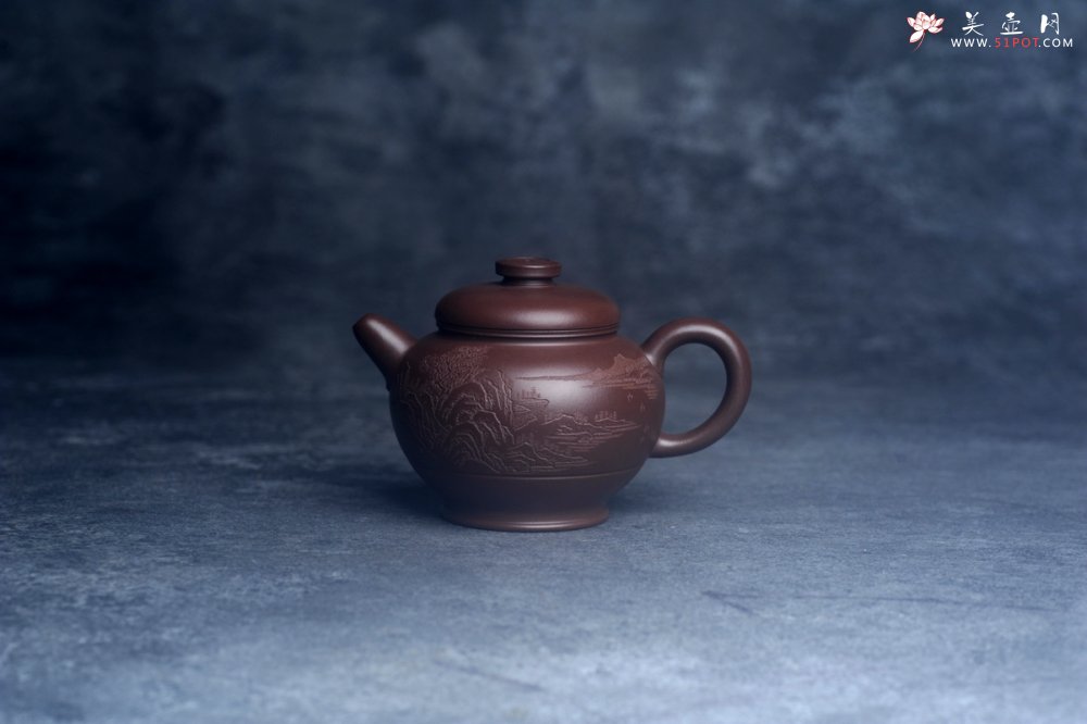 紫砂壶图片：美壶特惠 特好老紫泥山水佳音巨轮壶 茶人醉爱 - 宜兴紫砂壶网