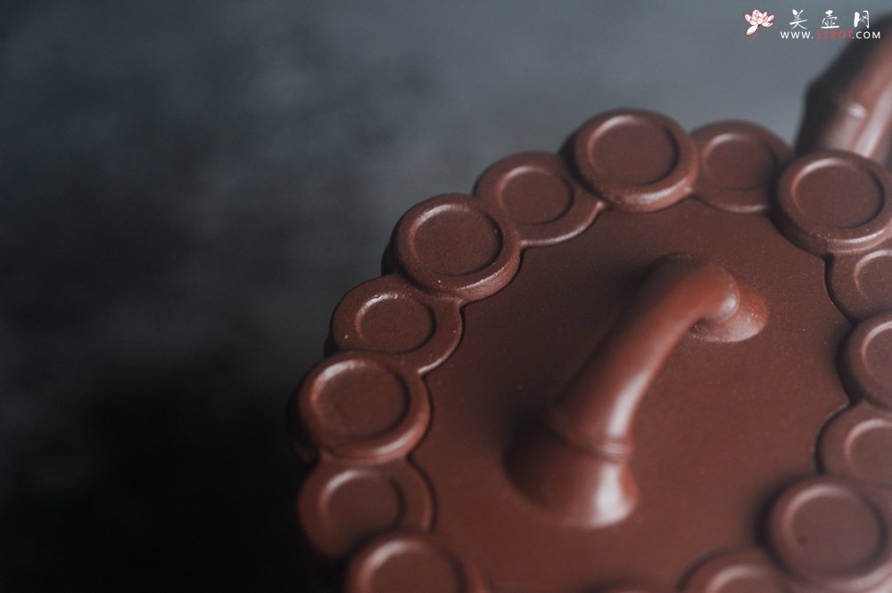 紫砂壶图片：实力派工艺师周斌精工底槽清十六竹壶 - 宜兴紫砂壶网