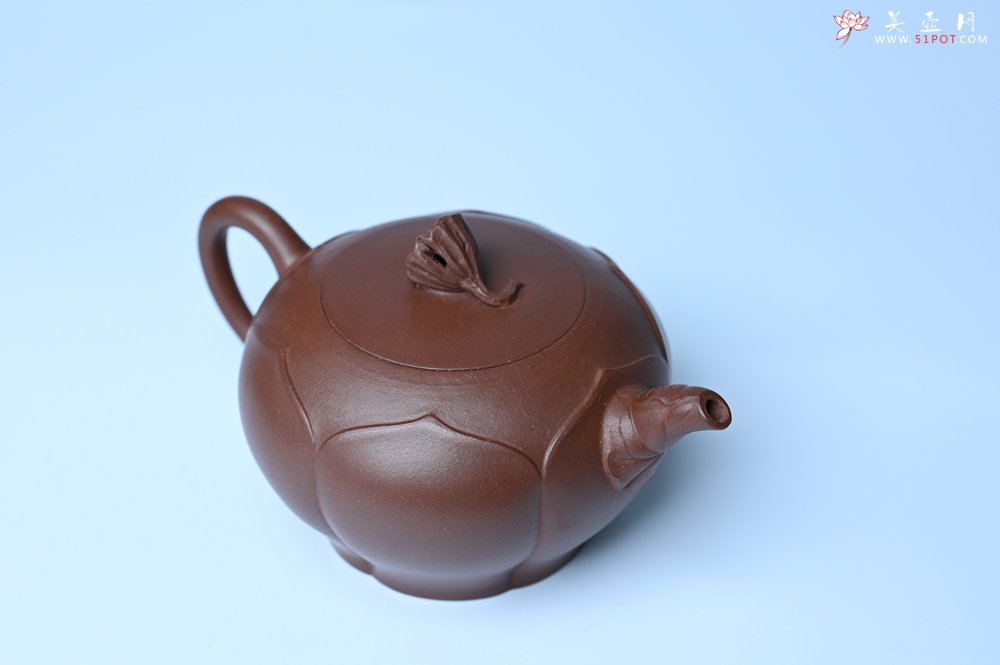 紫砂壶图片：美壶特惠 贴花活灵活现 精致荷花壶 茶人醉爱 - 宜兴紫砂壶网