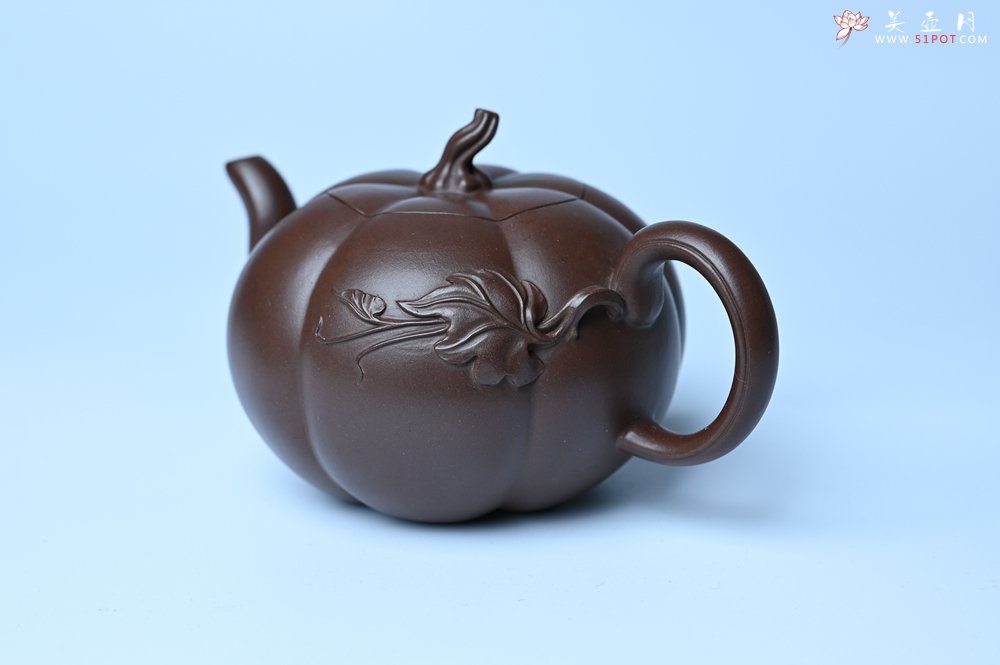 紫砂壶图片：美壶特惠 特好老紫泥南瓜壶 肌理丰富生动 茶人醉爱 - 宜兴紫砂壶网