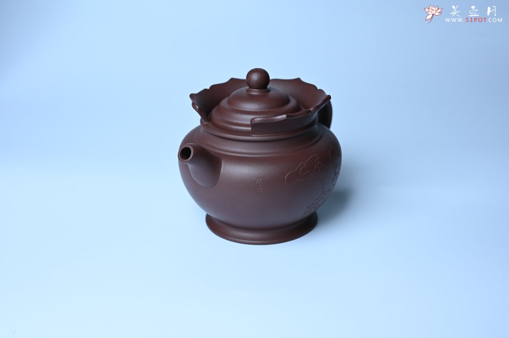 紫砂壶图片：实力派工艺师周斌 老紫泥精工僧帽壶 - 宜兴紫砂壶网