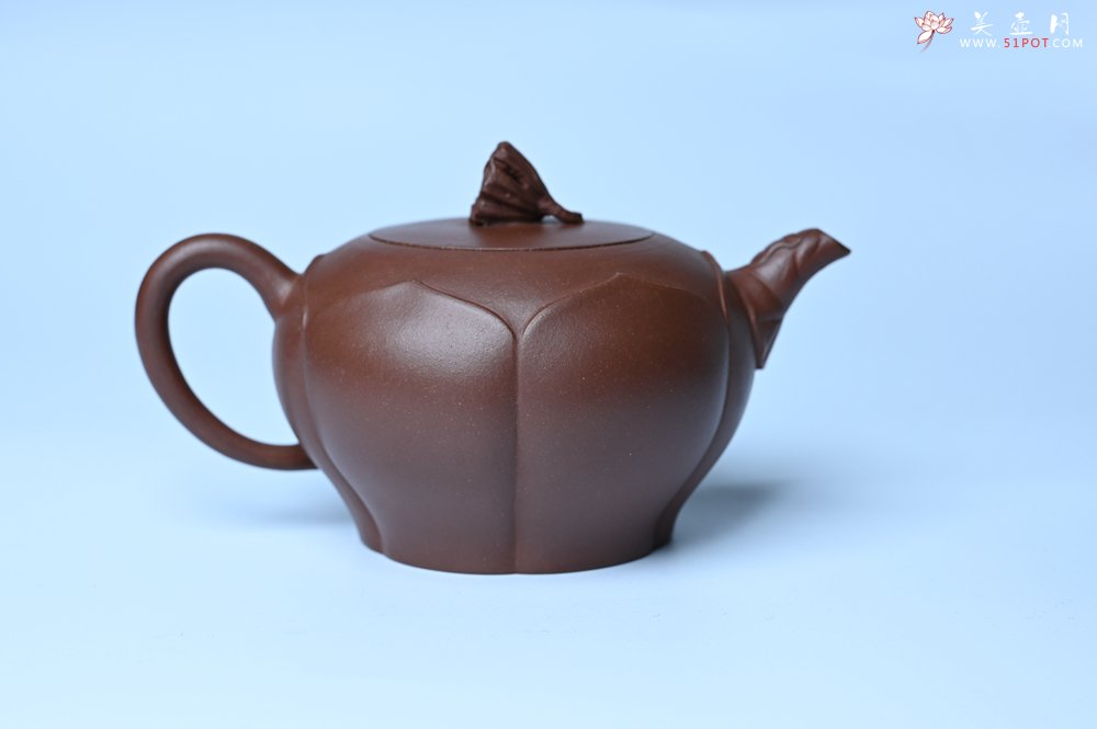 紫砂壶图片：美壶特惠 贴花活灵活现 精致荷花壶 茶人醉爱 - 宜兴紫砂壶网