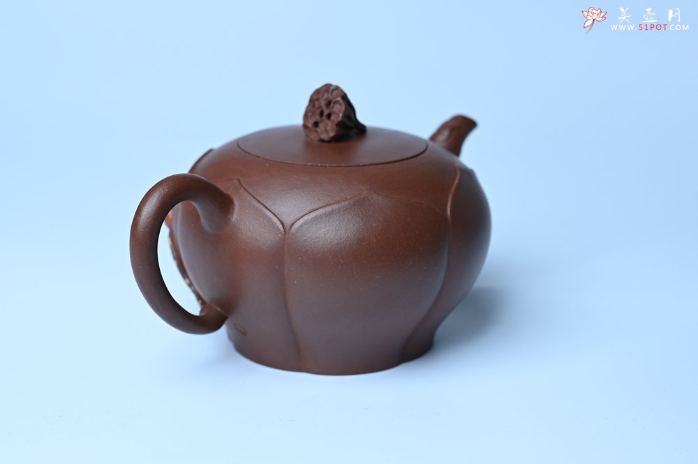 紫砂壶图片：美壶特惠 贴花活灵活现 精致荷花壶 茶人醉爱 - 宜兴紫砂壶网