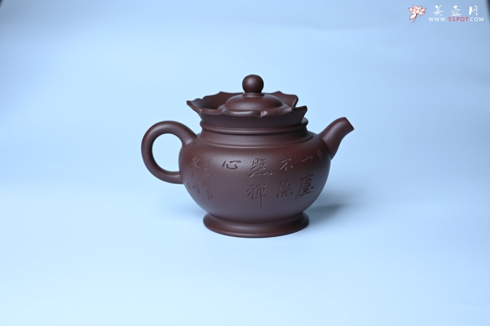 紫砂壶图片：实力派工艺师周斌 老紫泥精工僧帽壶 - 宜兴紫砂壶网