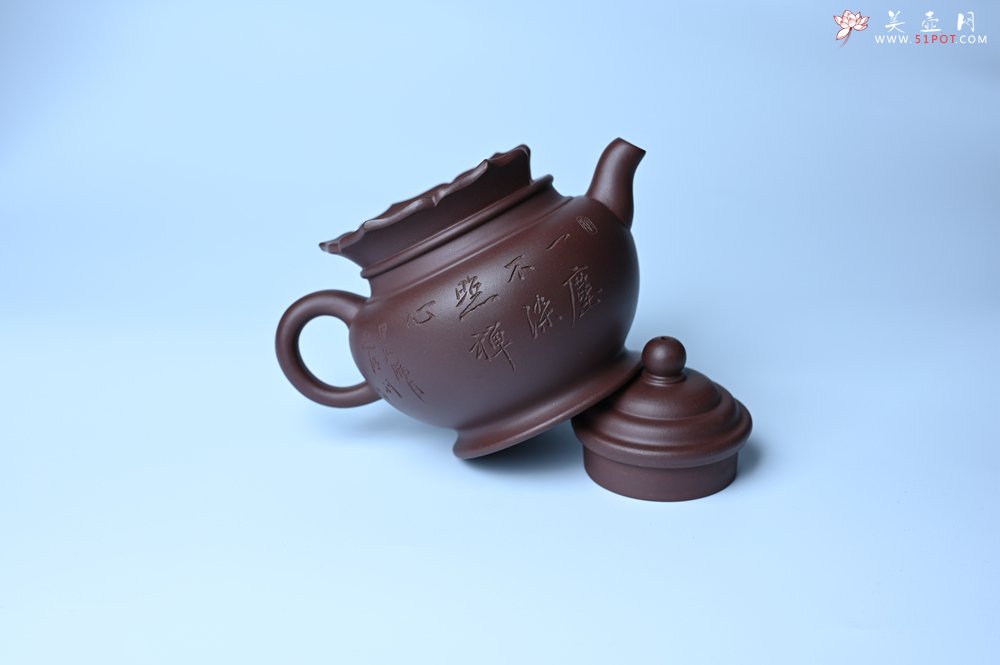 紫砂壶图片：实力派工艺师周斌 老紫泥精工僧帽壶 - 宜兴紫砂壶网