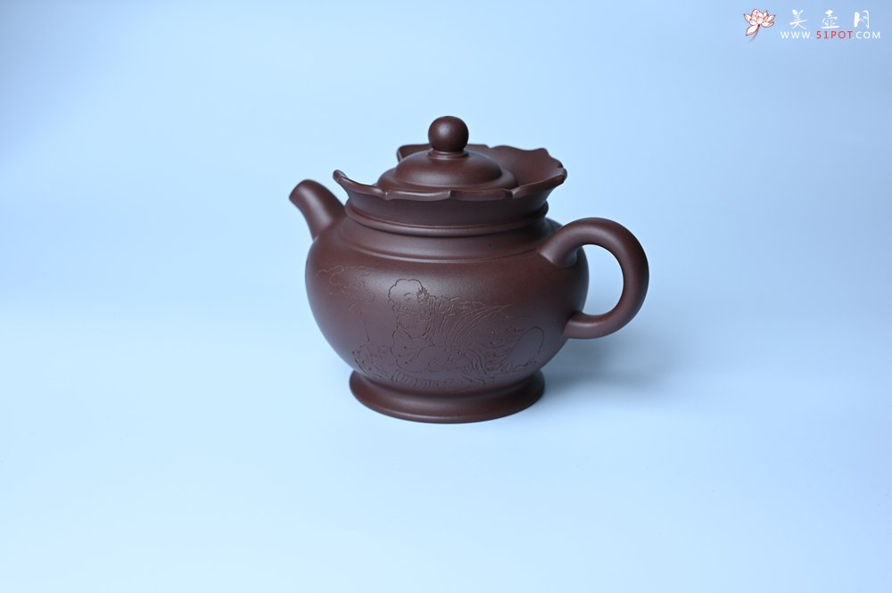 紫砂壶图片：实力派工艺师周斌 老紫泥精工僧帽壶 - 宜兴紫砂壶网