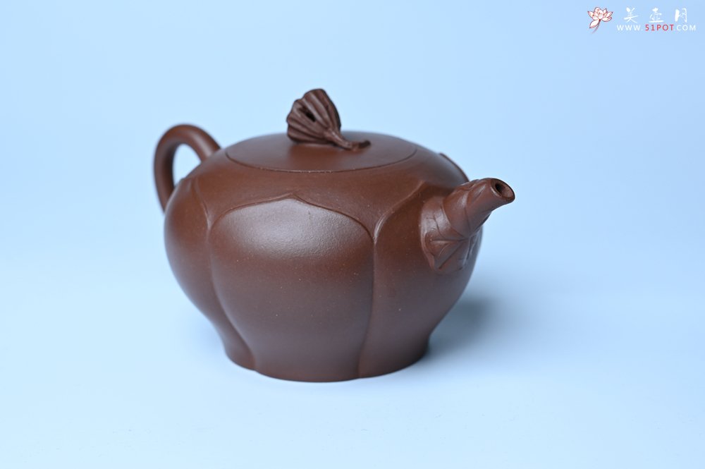 紫砂壶图片：美壶特惠 贴花活灵活现 精致荷花壶 茶人醉爱 - 宜兴紫砂壶网