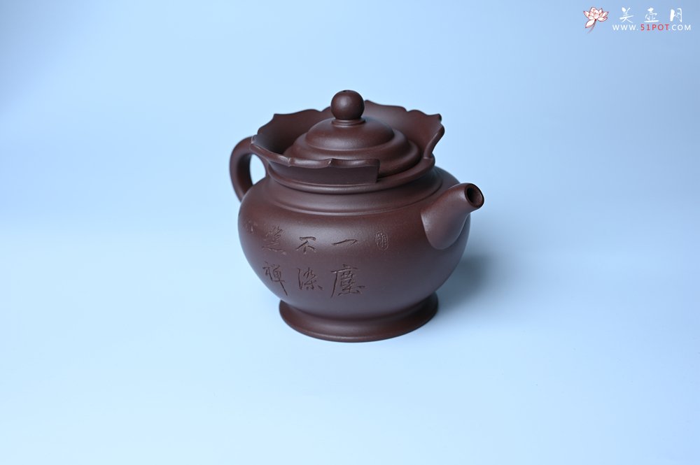 紫砂壶图片：实力派工艺师周斌 老紫泥精工僧帽壶 - 宜兴紫砂壶网