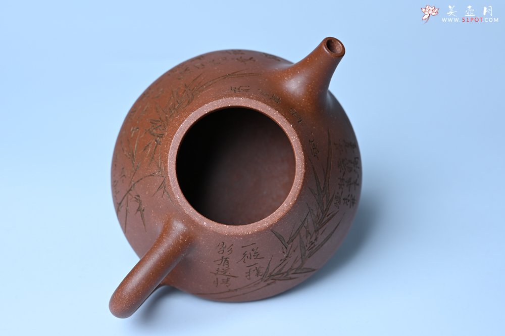 紫砂壶图片：潜力股周小培全手工降坡泥子冶石瓢 范小君徒杨志超装饰竹 特文气 - 宜兴紫砂壶网