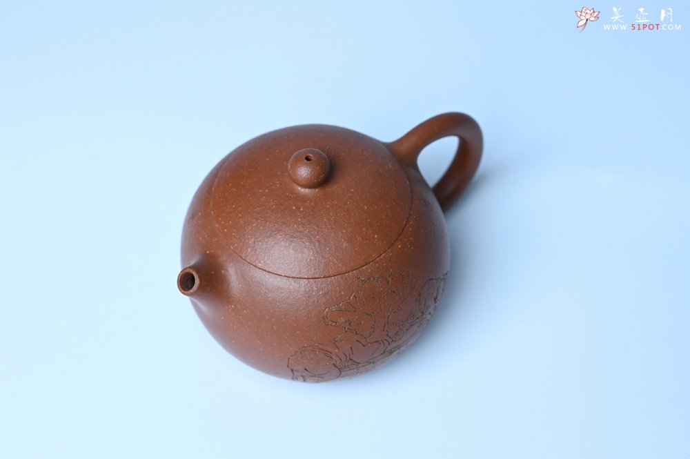紫砂壶图片：油润降坡泥全手工小品西施壶  装饰童子图 天真无邪 - 宜兴紫砂壶网