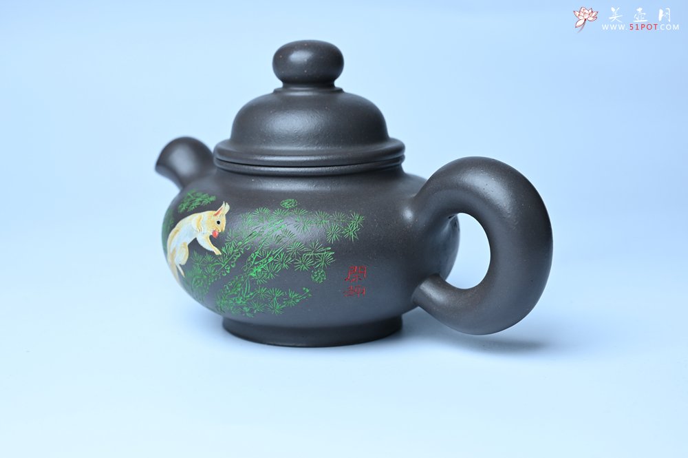 紫砂壶图片：美壶特惠 手工手制紫砂壶特好青灰泥松鼠壶 茶壶 茶具 单壶 - 宜兴紫砂壶网