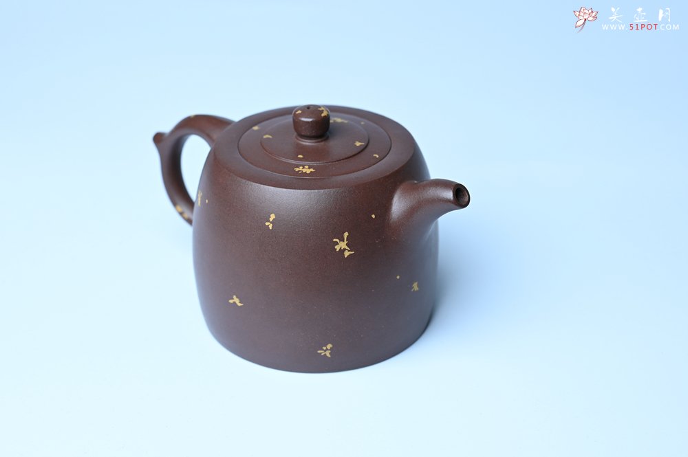 紫砂壶图片：美壶特惠 特好老紫泥洒金井栏壶 茶人醉爱 - 宜兴紫砂壶网