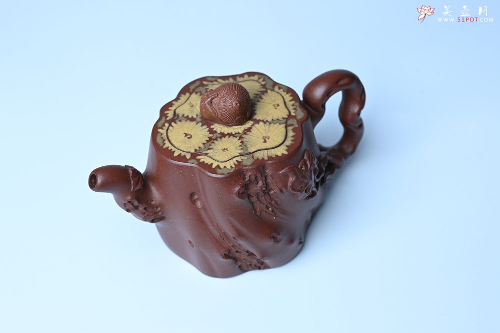 紫砂壶图片：美壶特惠 精品底槽青全手工留痕壶 细节生动 - 宜兴紫砂壶网