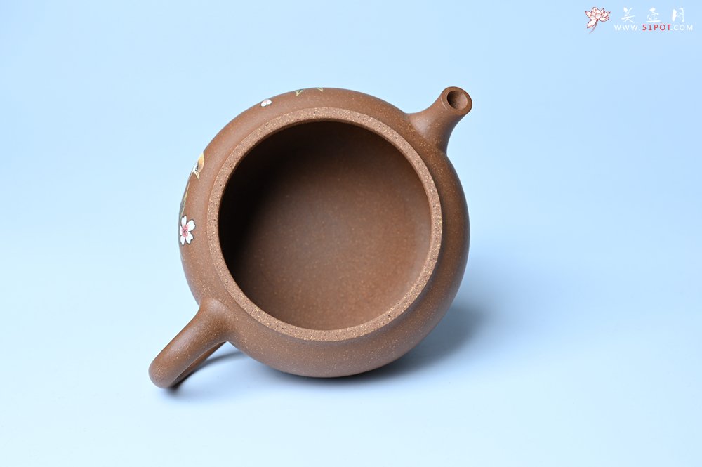 紫砂壶图片：美壶特惠 优质降坡泥花鸟听兔壶 茶人醉爱 - 宜兴紫砂壶网