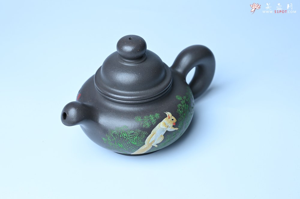 紫砂壶图片：美壶特惠 手工手制紫砂壶特好青灰泥松鼠壶 茶壶 茶具 单壶 - 宜兴紫砂壶网