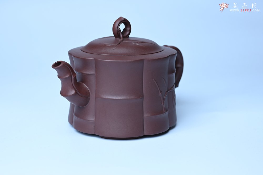 紫砂壶图片：美壶特惠 紫砂壶手工手制优质紫泥八段竹壶 茶人醉爱 - 宜兴紫砂壶网