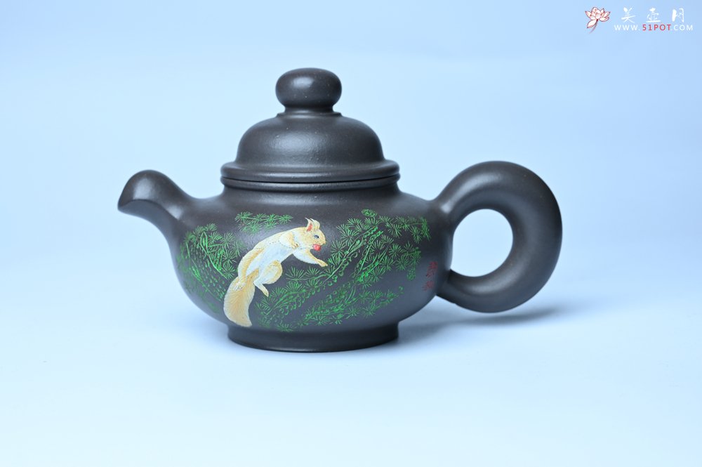 紫砂壶图片：美壶特惠 手工手制紫砂壶特好青灰泥松鼠壶 茶壶 茶具 单壶 - 宜兴紫砂壶网