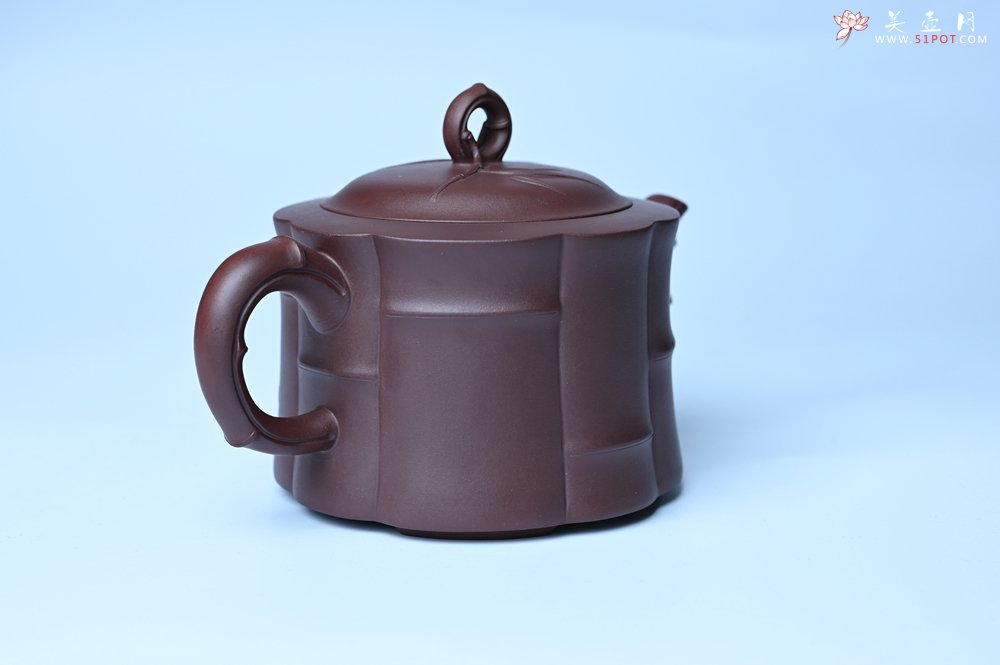 紫砂壶图片：美壶特惠 紫砂壶手工手制优质紫泥八段竹壶 茶人醉爱 - 宜兴紫砂壶网