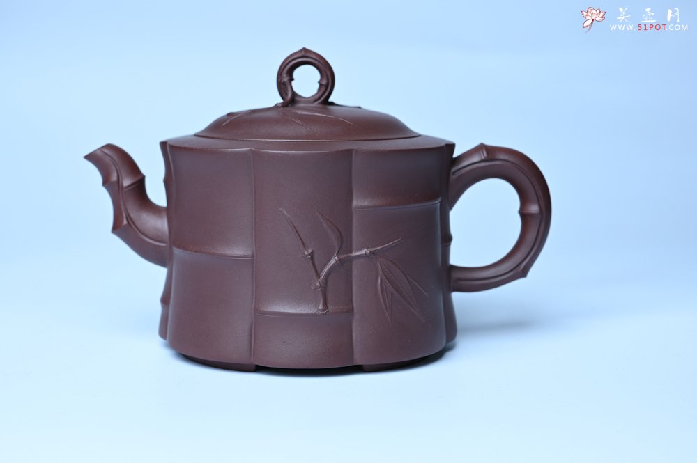 紫砂壶图片：美壶特惠 紫砂壶手工手制优质紫泥八段竹壶 茶人醉爱 - 宜兴紫砂壶网