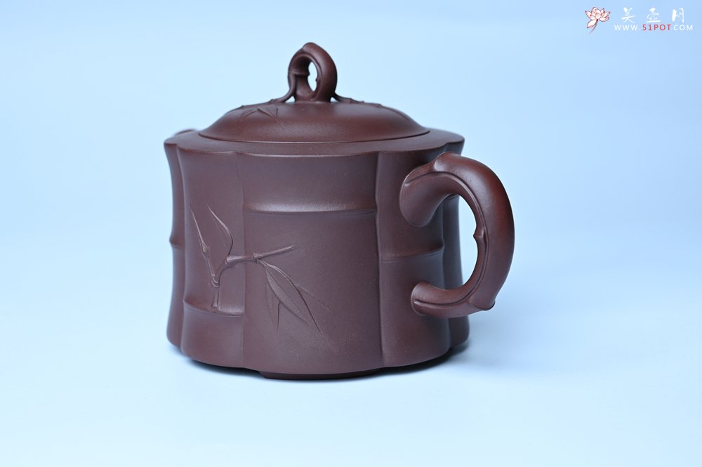 紫砂壶图片：美壶特惠 紫砂壶手工手制优质紫泥八段竹壶 茶人醉爱 - 宜兴紫砂壶网